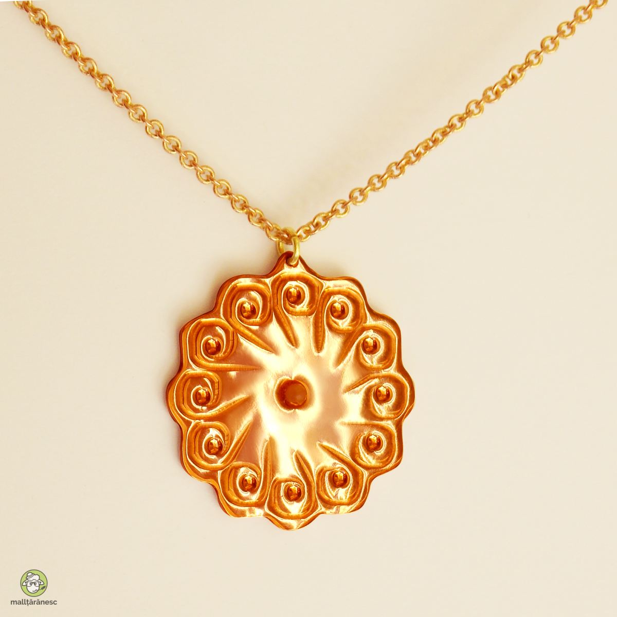 Soarele meu- pandantiv din cupru